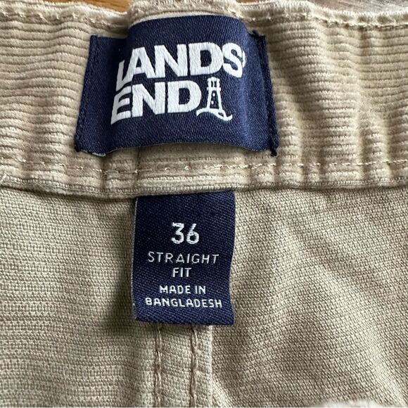 Lands' End Straight Fit Stretch 5-pocket Corduroy Pants Beige Men’s Size 36 - Picture 4 of 8